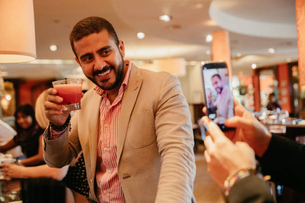 Friends having fun drinking mocktails in Dubai