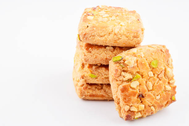 istock Pista biscuits isolated on white background, pistachio cookies 1833086906