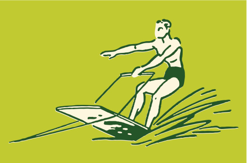 Man Waterskiing