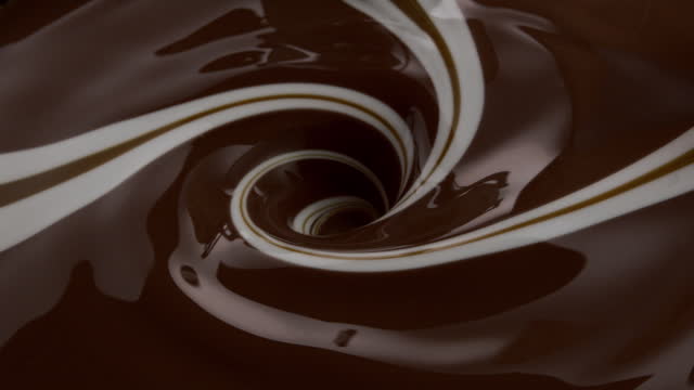 Swirling whirlpool of chocolate and milk
