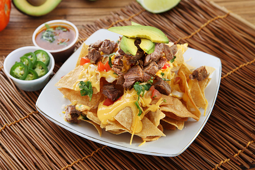 Mexican Steak & Avocado Nachos