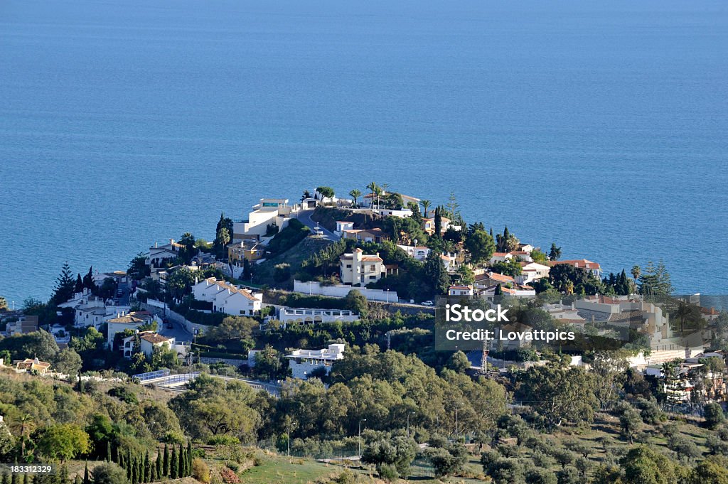 Spanish hillside village. A hillside Village in Benalmadena Spain. Benalmádena Stock Photo