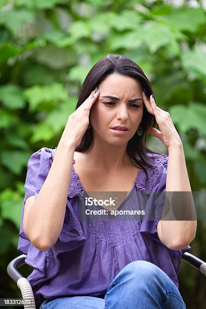 Young Woman With A Headache Stock Photo - Download Image Now - 20-24 Years, 20-29 Years, Adult