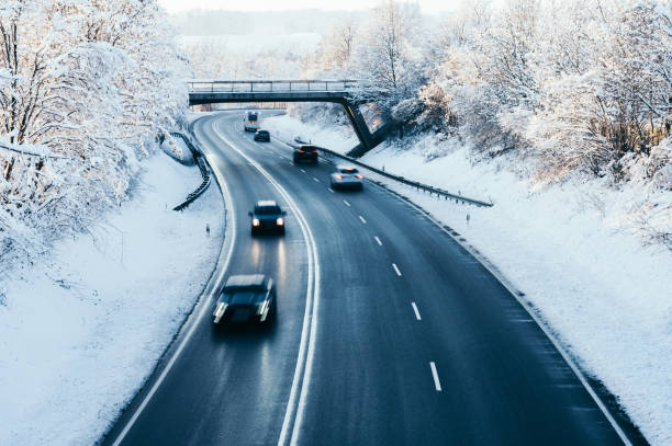 istock Highway and traffic in winter 1833128110