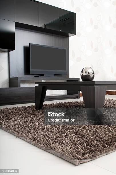 Modern House Stock Photo - Download Image Now - Living Room, Television Set, Armchair