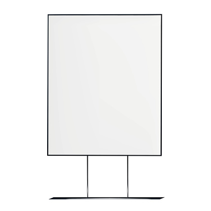 Floor Black Metal Graphic Poster Display Frame Mockup Blank White Sign