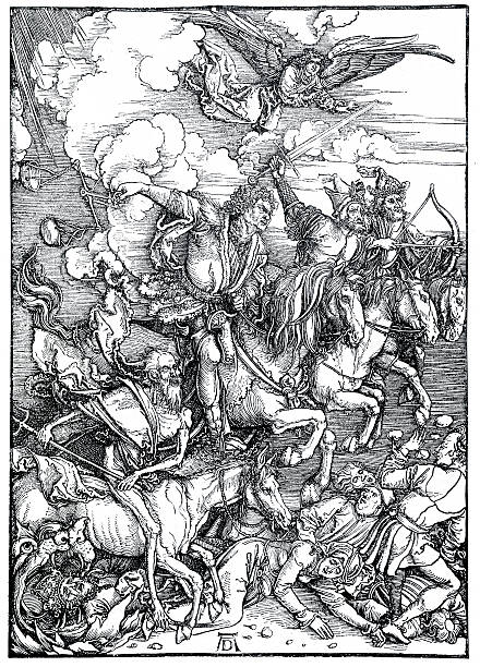 ilustrações, clipart, desenhos animados e ícones de quatro cavaleiros do apocalipse - four people illustrations