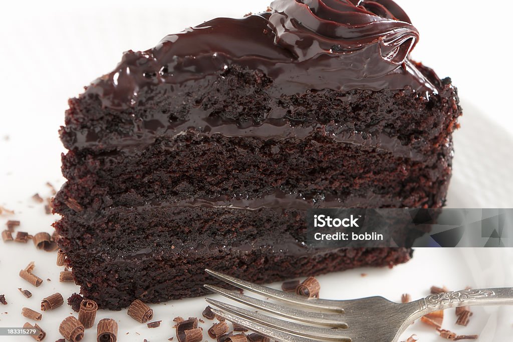 Gâteau au chocolat avec glaçage Ganache - Photo de Aliment libre de droits