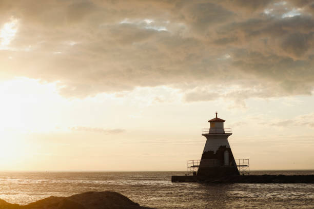 istock Lighthouse Under Repair on Lake Huron 1833159994