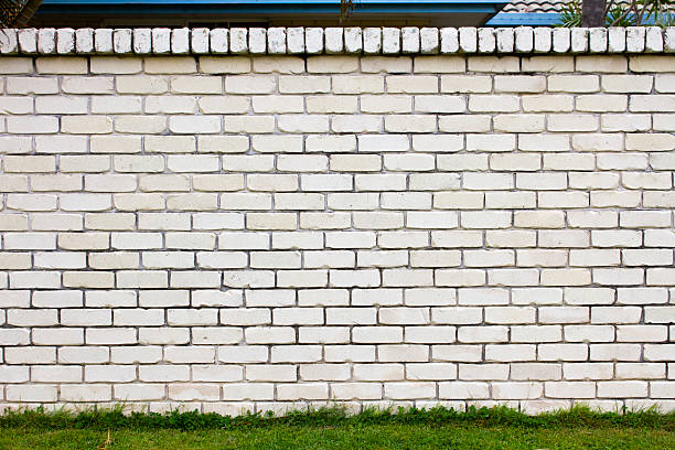White brick wall stock photo