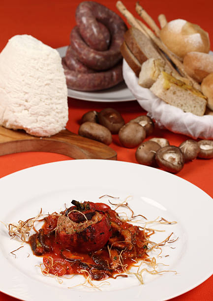 istock Bell pepper filled with Ricotta cheese 183317165