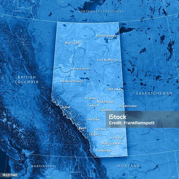 Alberta Städte Topographic Karte Stockfoto und mehr Bilder von Provinz Alberta - Provinz Alberta, Karte - Navigationsinstrument, Edmonton