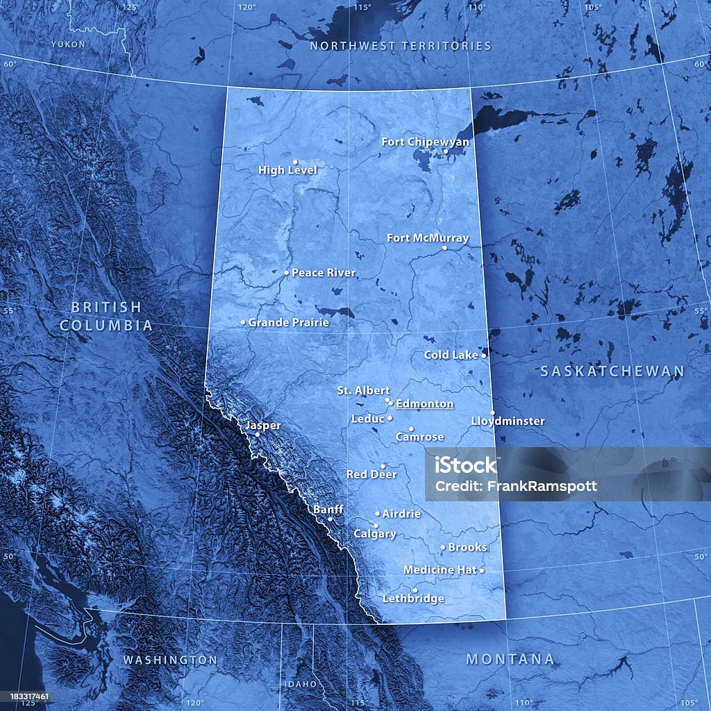 Alberta cidades Topographic mapa - Royalty-free Alberta Foto de stock