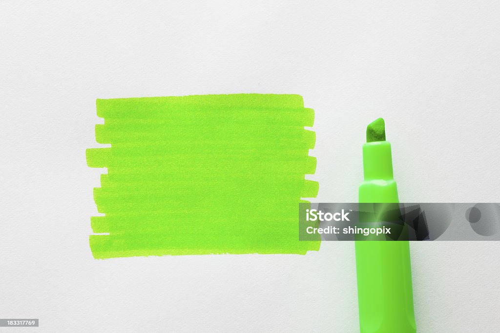 Highlight marker Scribble with green highlight marker pen Highlighter Stock Photo