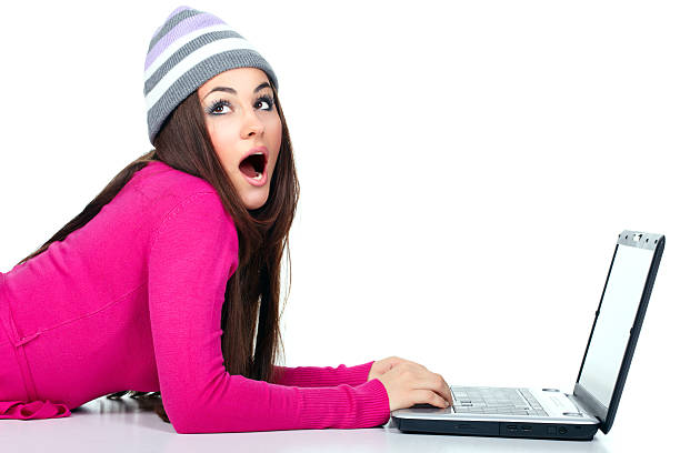 istock Surprised girl on laptop 183317963