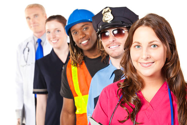 istock Group of People With Different Jobs, Nurse in Front 183318085