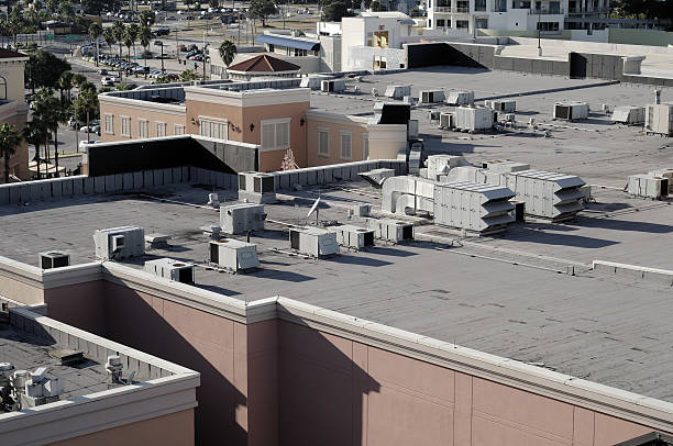 지붕, 에어컨 시스템을 - 편평한 뉴스 사진 이미지
