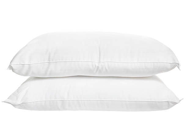 Two pillows on white background Pair of white pillows isolated on white background pillow stock pictures, royalty-free photos & images