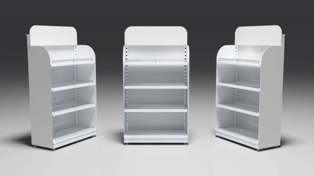 istock Shelf-racks, display cases in a supermarket 1833188320