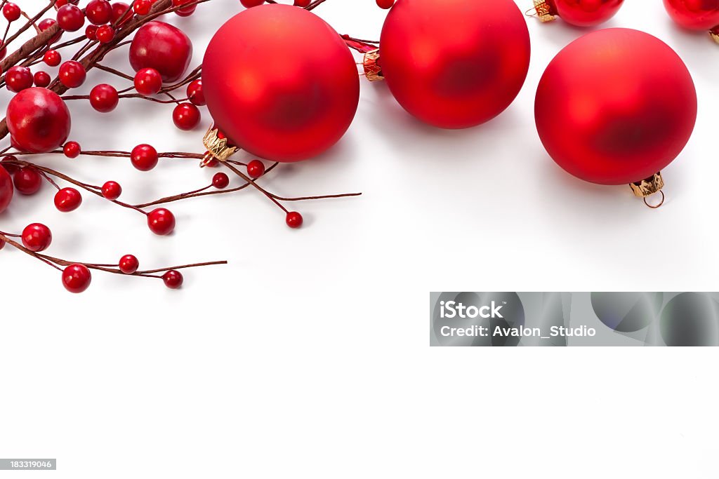 Boże Narodzenie czerwony Dekoracja - Zbiór zdjęć royalty-free (Białe tło)