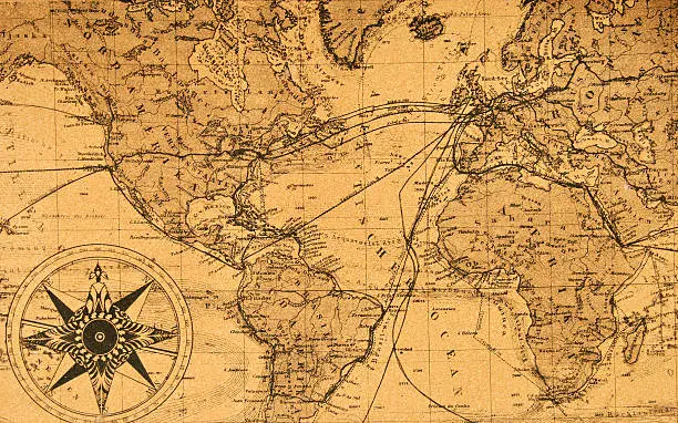 Photo of old map of the world