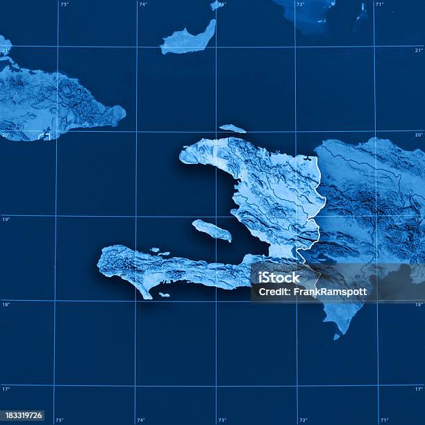 Haiti Mappa Topografica - Fotografie stock e altre immagini di Haiti - Haiti, Carta geografica, America Centrale
