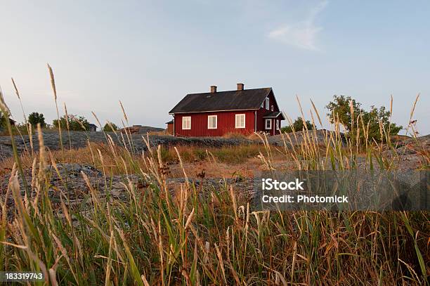 Sunset In The Archipelago Stock Photo - Download Image Now - House, Sweden, Red