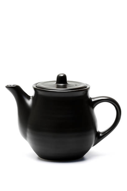 istock Small black jug for soy sauce on white 183319781