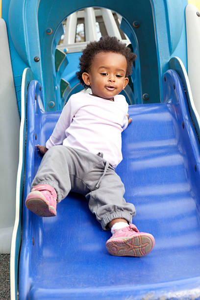 istock Girl toddler sliding. 183319833