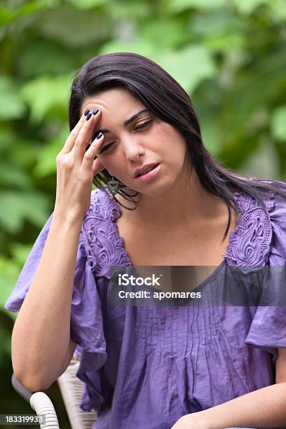 Young Woman With A Headache Stock Photo - Download Image Now - 20-24 Years, 20-29 Years, Adult