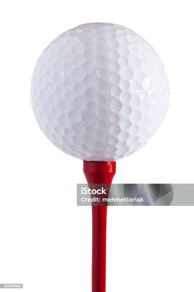 Golfball auf der red T-Shirt - Lizenzfrei Golfball Stock-Foto