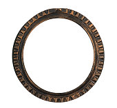 istock Antique Round Dark Gold Frame 183320176