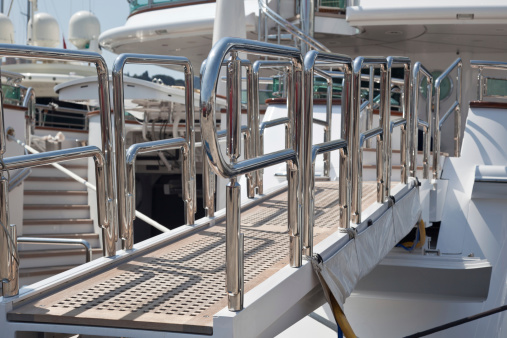 Gangway of a luxury yacht
