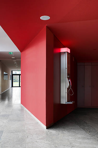 istock Entrance hall and public phone 183320731