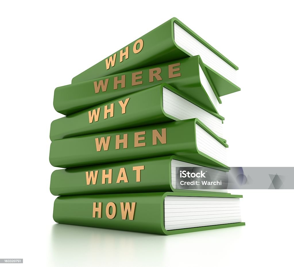 Verde de livros com perguntas e respostas - Foto de stock de Perguntar royalty-free