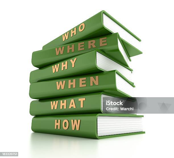 Foto de Verde De Livros Com Perguntas E Respostas e mais fotos de stock de Perguntar - Perguntar, Ponto de Interrogação, Aprender