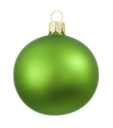 Clean Simply Green Cristmas Ornament Isolated on WhiteMore in