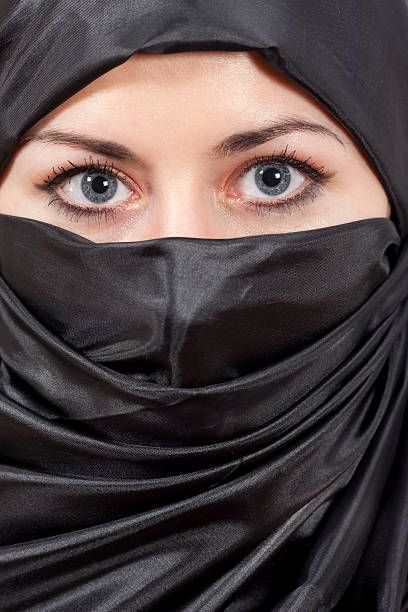 istock Angry Blue Eyes: Beautiful women wearing a Hijab 183321322