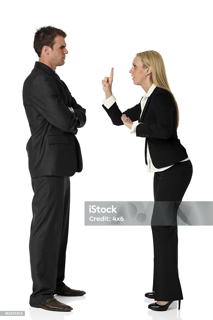 Mulher de negócios com um argumento Empresário - Foto de stock de Mulheres royalty-free