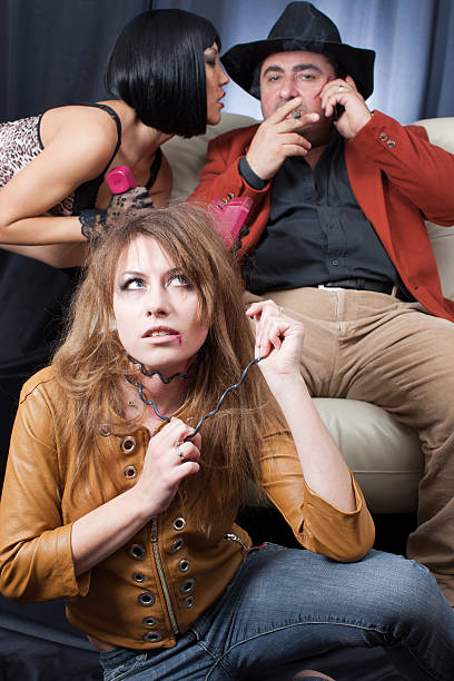 istock Kidnapper gangsters and victim:  whisper 183321742