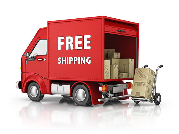 бесплатная доставка - delivering freedom shipping truck стоковые фото и изображения