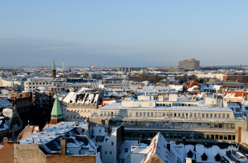 View over Copenhagen in winter. This image was taken from RundetAYrn (The Round Tower).See also: