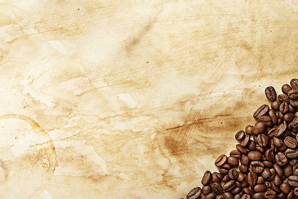 A bundle of coffee beans on a stained background stock photo