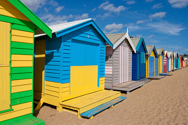 istock Colored Cabins on the Beach, Australia 183323437