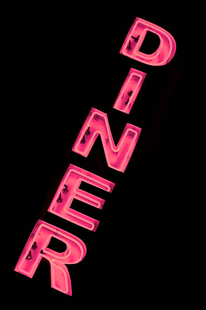 istock Diner Sign in Authentic Pink Neon 183323913