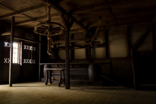 Old european tavern interior