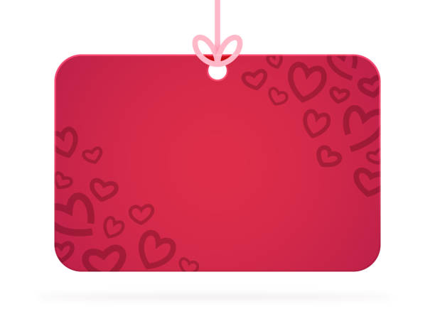 Valentine's Day Love Heart Tag Heart Valentine's Day love heart-shaped abstract background hanging tag. stacking food containers stock illustrations