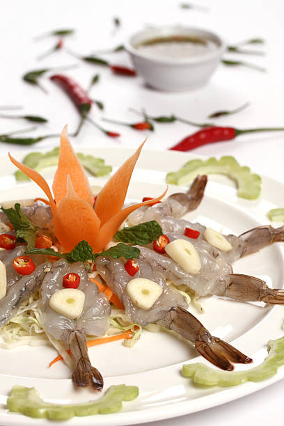 istock Thai raw shrimps dish with garlic and chili 183324629