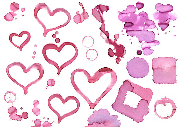 ilustraciones, imágenes clip art, dibujos animados e iconos de stock de día de san valentín textura de pintura de acuarela - watercolor painting backgrounds abstract textured effect