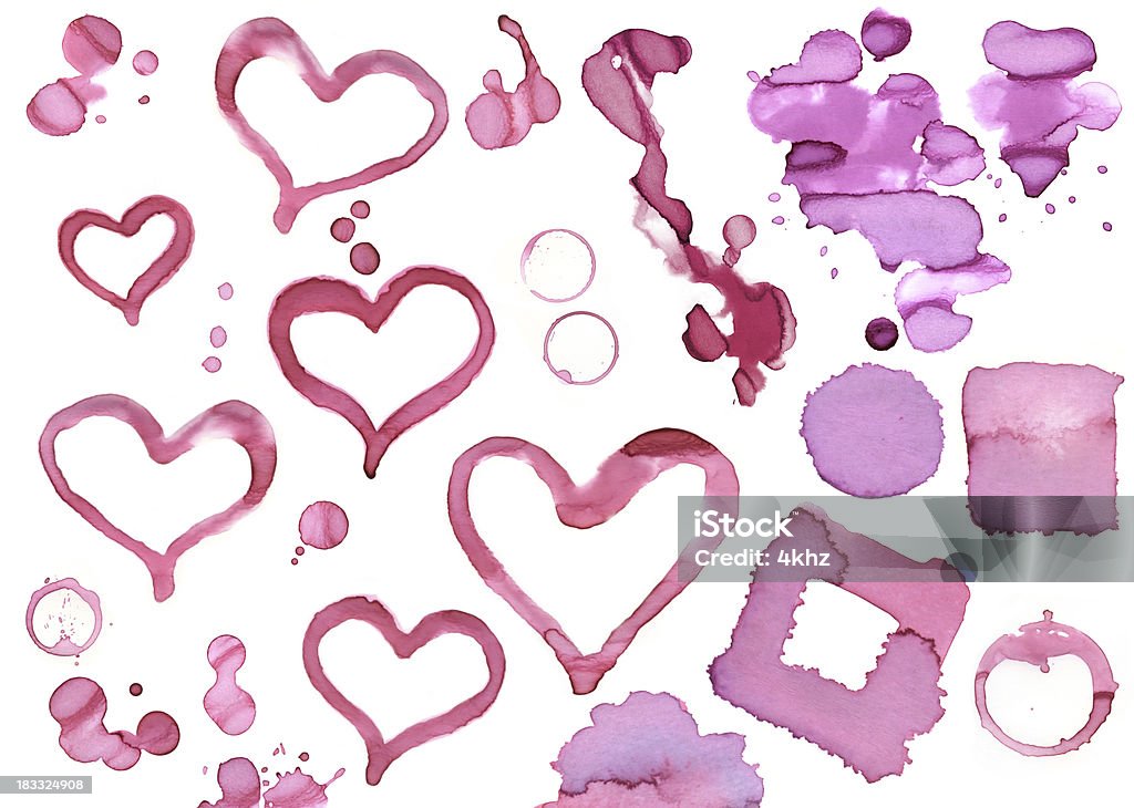 La Saint-Valentin Texture peinture Aquarelle - Illustration de Coeur - Symbole d'une idée libre de droits